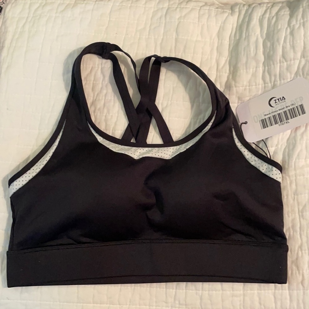 ZYIA black Primo Mesh bra. XL NWT